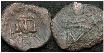 SB 1514 Leo III and Constantine V, AE Follis