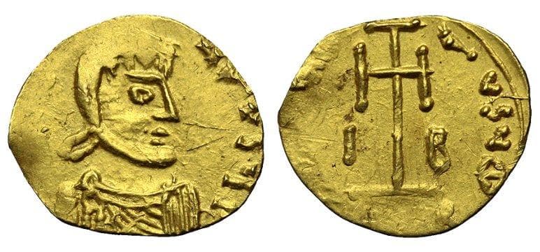 SB 1342 Leontius, 695-698 AD, AV Tremissis, Syracuse