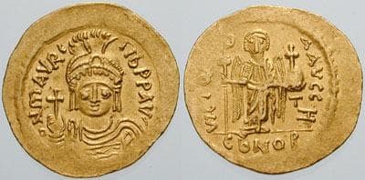 SB 480 Maurice Tiberius, 582-602 AD, AV solidus (4
