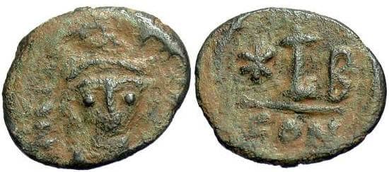 SB 498 Maurice Tiberius, 582-602 AD, AE Decanummium, Constantinople