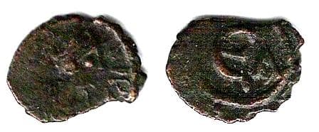 SB 501 Maurice Tiberius, 582-602 AD, AE Pentanummium