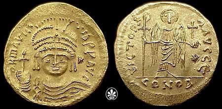 SB 528 Maurice Tiberius, 582-602 AD, AV lightweight Solidus