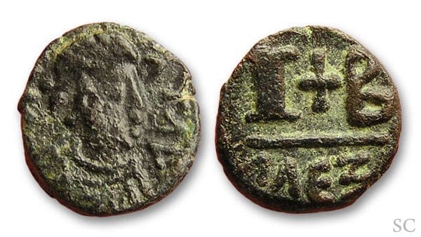 SB 679 Phocas, AE12 Nummi, Alexandria, 602-610 AD