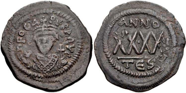 SB 653 Phocas, AE follis