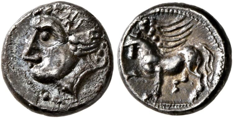 Leu 2, 52 Celtic coinage, Danube region, Uncertain tribe, Kroisbacher type