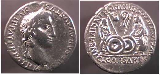 RIC 207 Imit Augustus, AR imitative denarius