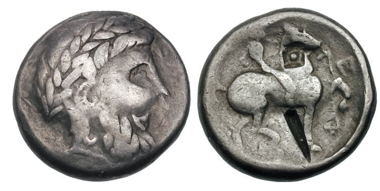 Gobl 381•8 Imitation of Audoleon AR Tetradrachm, Honter type