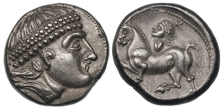 Gobl 469•1 Imitation of Audoleon AR Tetradrachm, Kroisbach type with Reiterstumpf
