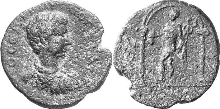 BCD 468 Geta, AE23 of Bura, Achaia, Peleponnesos
