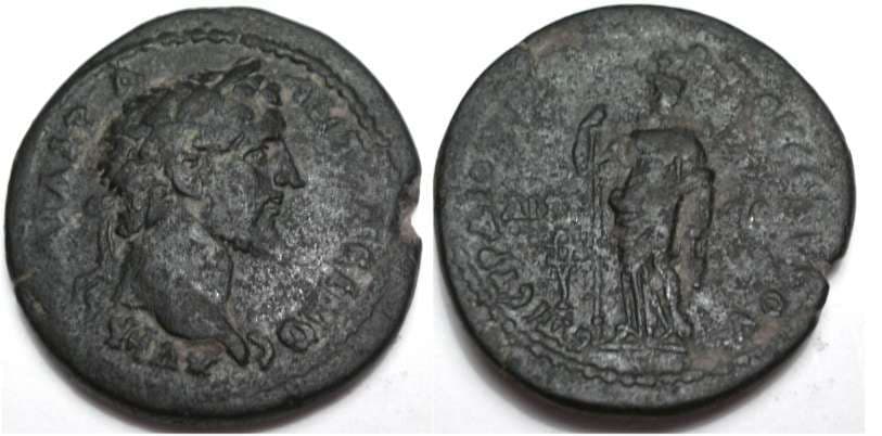 JA 52 Antoninus Pius, AE26 of Aegae, Aeolis