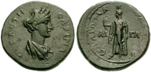 SNG von Aulock 7674 Sabina AE20 of Aegae, Aeolis