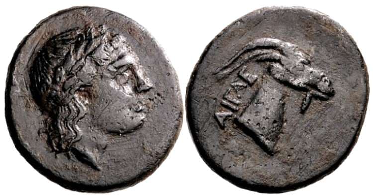SNG Munich 356 Aegae, Aeolis, AE civic issue, 3rd c
