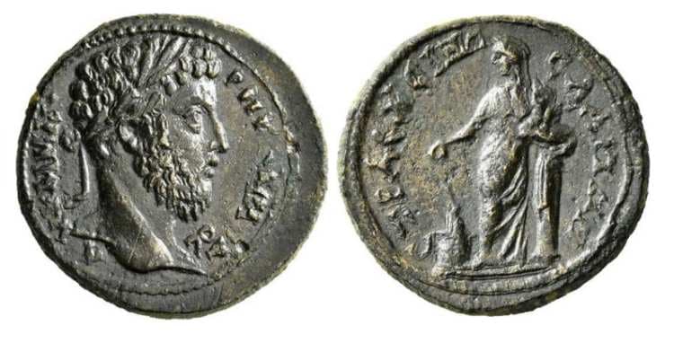 Leu 8, 645 Commodus, AE26 of Elaea, Aeolis