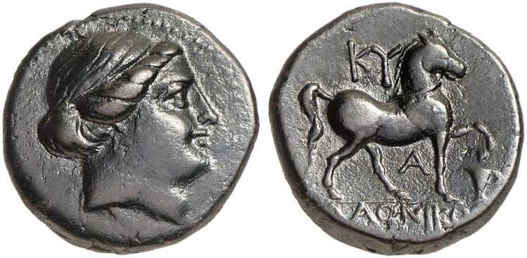 BMC 62 Aeolis, Kyme, AE20, civic issue, 250-190 BC