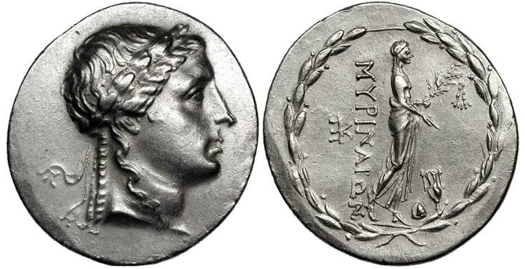 Sacks 17 Myrina, Aeolis AR Tetradrachm