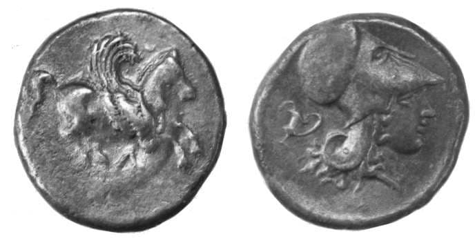 Pegasi 29 Leukas, Akarnania, AR Stater, 23 mm, circa 450-380 BC, 8