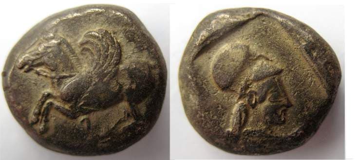 Pegasi 10 Asyut Hoard 238 Leukas, Akarnania, AR stater, 490- 480 BC