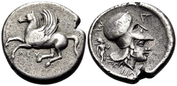 Traite II-2 193 mule Leukas / Akarnania muke, AR stater