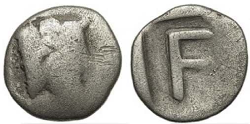 BMC 1 Oeniadae, Acarnania, 4th C BC, AR 14mm pentobol, 1