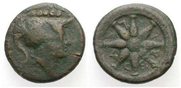 Sear 587 Luceria, Apulia AE Quincunx