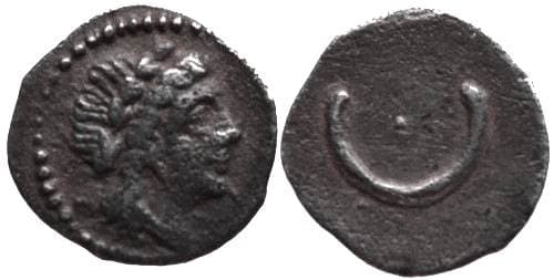 Villaronga VI, 6 Spain, AE hemiobol, 10mm