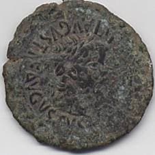 RPC 398 Tiberius, AE28, Bilbilis, Spain, TI CAESAR DIVI AVGVSTI F AVGVSTVS Laureate head of Tiberius right / MVN AVGVSTA