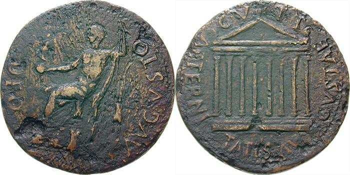 RPC 222 Divus Augustus, AE35 of Tarraco, Spain, struck under Tiberius