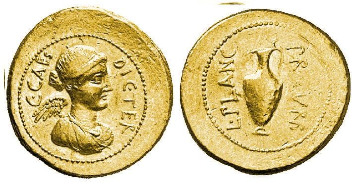 Cohen 30 Julius Caesar, AV aureus