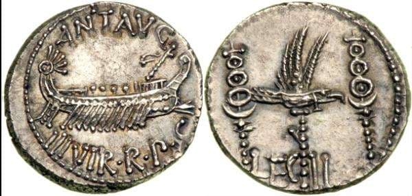 RSC 27 Sear'88 #414 Marc Antony Legionary Denarius