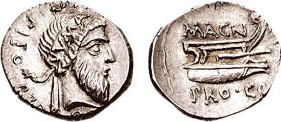 RSC 4 Pompey, 49-48 BC AR Denarius