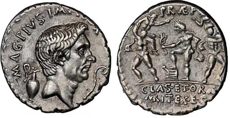 RSC 17 sear5 #1392 Sextus Pompey Denarius