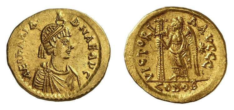 RIC 933 var (2) Aelia Ariadne, AV Solidus, Constantinopolis AD 474-491, 4