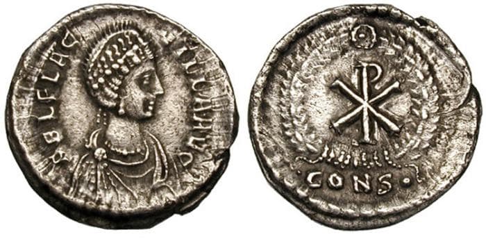 Constantinople RIC 78 Aelia Flaccilla AR Siliqua