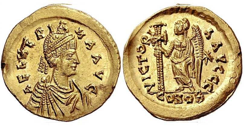 RIC 606 Aelia Verina, AV Solidus