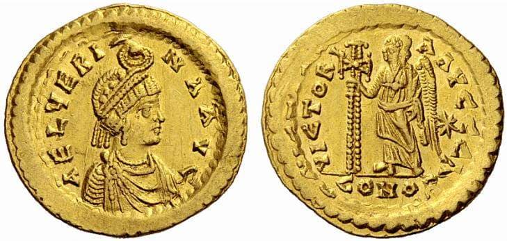 RIC 631 Aelia Verina, AV Solidus