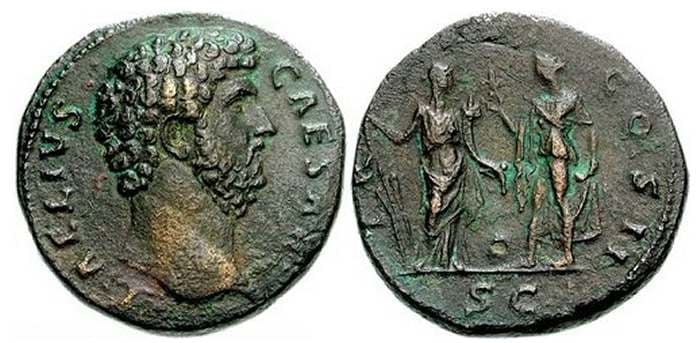 RIC 1054 Aelius AE Sestertius