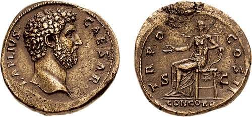RIC 1057v Aelius AE Sestertius