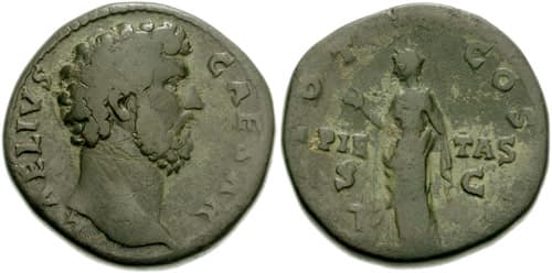 RIC 1061 Sear5 #3982 Aelius Caesar AE Sestertius