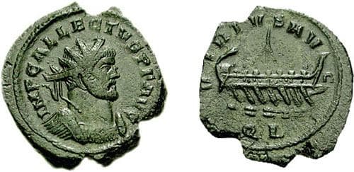 RIC 55 (3) Allectus AE Double quinarius
