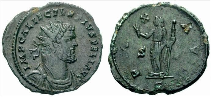 RIC 88 var Allectus, AE antoninianus, 22mm, 3
