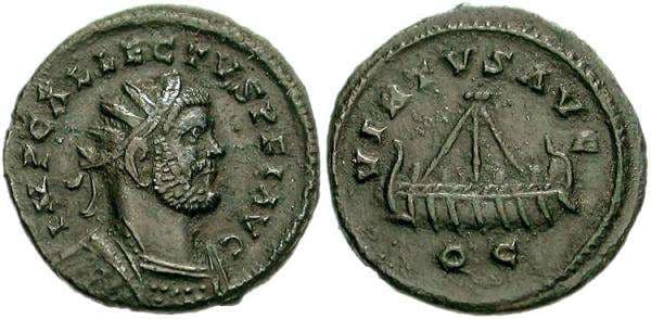 RIC 128v Allectus AE Quinarius