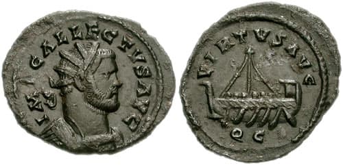 RIC 129 Allectus AE Quinarius
