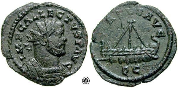 RIC 129v Allectus AE Quinarius