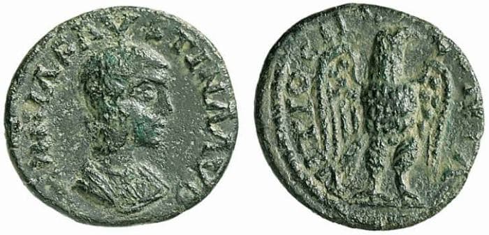Antioch-Pisidia Krzy ANN1-1 Annia Faustina, AE 16mm of Antioch Pisidia, ca 221 AD