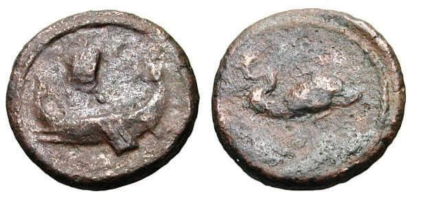 Cohen VIII 58 Anonymous AE Quadrans or Tessera