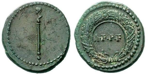 Gobl 104 Anonymous AE Tessera, period of Domitian to Antoninus Pius