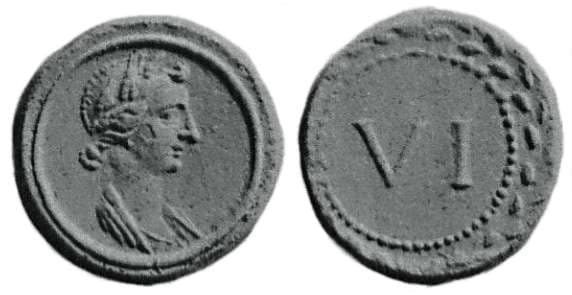 Lambros 1585 AE Tessera, 22 mm, 1st c