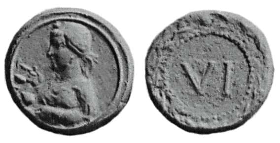 Lambros 1587 AE Tessera, 21 mm, 1st c
