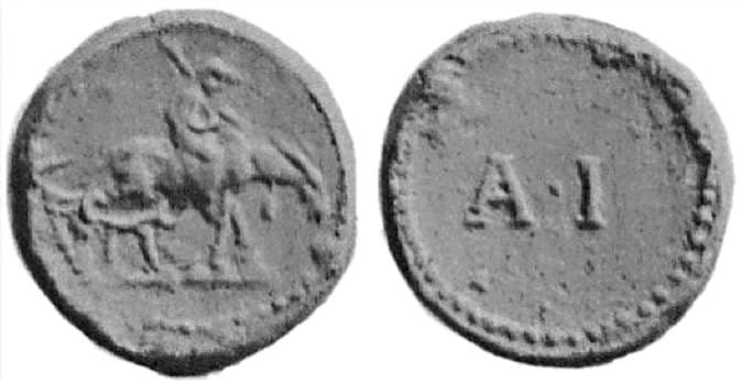 Lambros 1589 AE Tessera, 19 mm, 1st c
