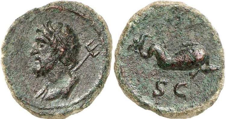 RIC II 15 AE quadrans, 15mm, anonymous issue, time of Hadrian to Ant
